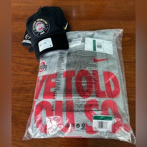 NWT Ohio State National Championship 2024 Bundle Sweatshirt and Baseball Hat